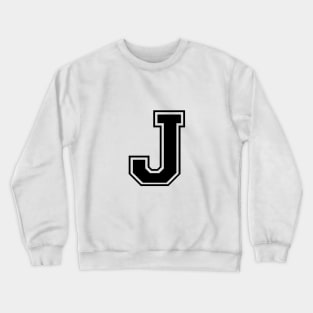 Initial Letter J - Varsity Style Design - Black text Crewneck Sweatshirt